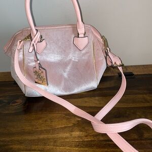 Liz Claiborne Rose Quarts Velvet Mini Satchel Purse NWT